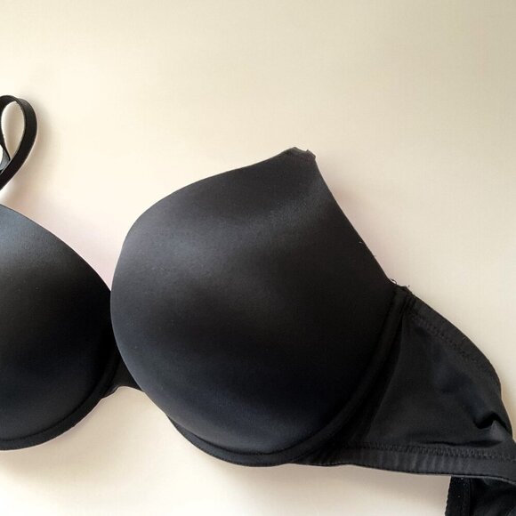 PINK VICTORIA’S SECRET BLACK WEAR EVERYWHERE PUSH UP BRA 34DD EUC - Picture 13 of 14